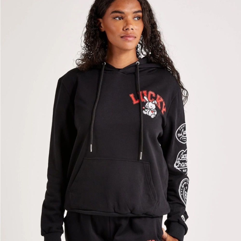 BKYS Lucky Charm Women’s Black Hoodie, Size Small